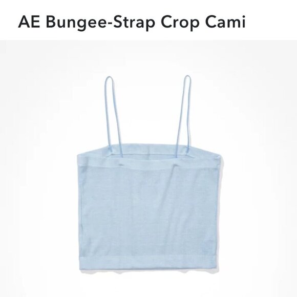 NEW American Eagle | Bungee-Strap Crop Cami In Blue - Picture 3 of 9